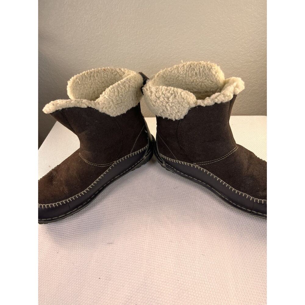 Sorel Anyu Winter Boots Snow Shoes Womens Size 11 US Brown Suede Insulated - Picture 9 of 11